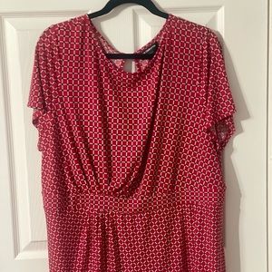 Liz Claiborne Red/Black Small Heart print blouse